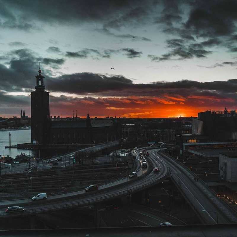 Stockholm is on fire ❤️🔥☄️ #stockholm #burning #sunset #orange #beautiful #view #stadshuset #sweden